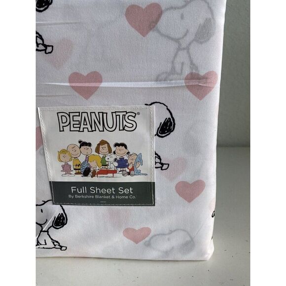 4 Pc Peanuts Snoopy Pink Hearts Valentines Day FULL Size Sheet Set Soft NEW - Picture 5 of 13